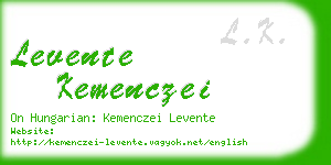 levente kemenczei business card